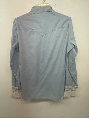 New Women’s Blue H Bar C Long Sleeve Button Up Shirt 3B-73