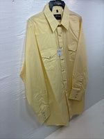 New Men’s White Horse Yellow Western Long Sleeve Pearl Snap Large AA-45