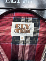 New Men’s ELY Cattleman Red Plaid Long Sleeve Pearl Snap XL O-55