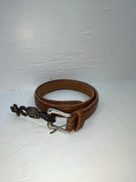 New Brown Genuine Leather Dan Post Weaved 34” Belt #5662/26 Z-141