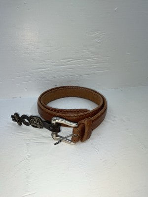New Brown Genuine Leather Dan Post Weaved 34” Belt #5662/26 Z-141