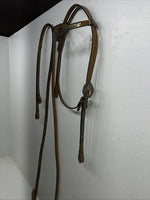 New Congress Leather Browband Headstall W Metal Plate #6850 U-28