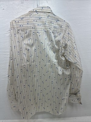 New Men’s H Bar C Yellow Floral Long Sleeve Pearl Snap 16 X 35 Large V-105