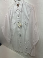 New Men’s ELY Cattleman White Long Sleeve Pearl Snap 16.5 Large X-49