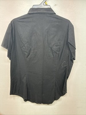 New Women’s Panhandle Slim Black Short Sleeve Pearl Snap Size Large TT-48