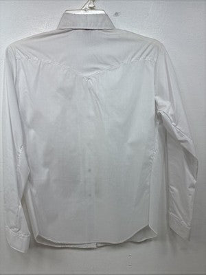 New Women’s Miss Rodeo White Long Sleeve Pearl Snap Size 13/14 TT-31 
