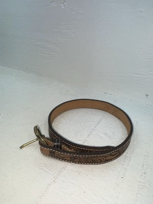 New Brown Genuine Leather Perkies Tooled 22” Belt #170 NN-91