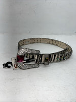New Nocona Genuine Leather Zebra Bling Belt Medium #N1330999 W-13