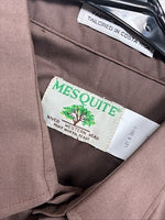 New Men’s Mesquite Brown Long Sleeve Pearl Snap 16 X 35 Large AA-84