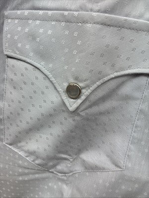 New Men’s H Bar C Gray Designed Long Sleeve Pearl Snap 15.5 Medium Q-48