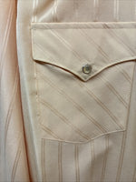 New Men’s White Horse Yellow Stripe Long Sleeve Pearl Snap Large V-52