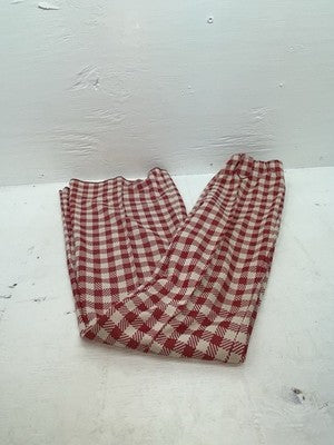 New Vintage Red Plaid Panhandle Slim Polyester Pants #1230 SS-101