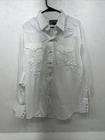 New Men’s White Panhandle Slim Long Sleeve Pearl Snap Shirt. 17.5x35 XL S-9