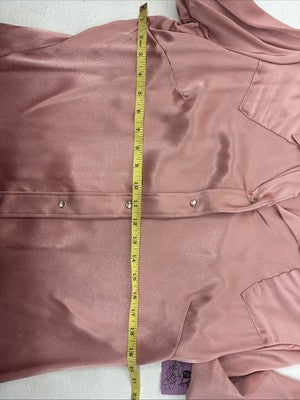 New Women’s Dickson Jenkins Pink Silk Long Sleeve Pearl Snap Size 40 KK-26