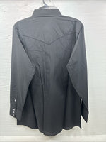 New Men’s White Horse Black Wolf Design Long Sleeve Pearl Snap Large AA-46 