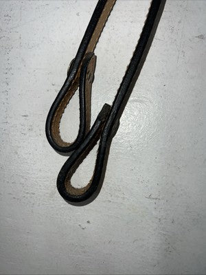 New Congress Leather Headstall W Spilt Reins Metal Plate Browband #6853 U-27