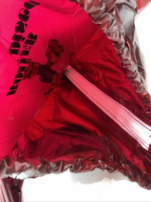 New Women’s Red Vintage Roller Disco Raincoat XL #42000 UU-9