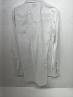 New Men’s White ELY Cattleman Long Sleeve Pearl Snap Shirt. Tall Large P-58