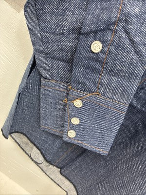 New Men’s LongHorn Blue Jean Long Sleeve Pearl Snap 14 Small AA-100