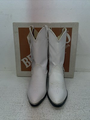 New Kids White With Fringe Bronco Cowboy Boots. C 1877 2 D. 23-132