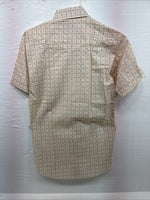 New Men’s Panhandle Slim Tan Designed Short Sleeve Pearl Snap 15 Medium T-40