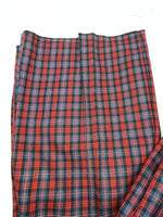 New Vintage Blue And Red Plaid Polyester Pants #5423719 3A-125