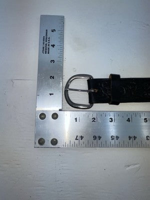 New Black Genuine Leather Tooled 28” Belt #WR602 Z-150