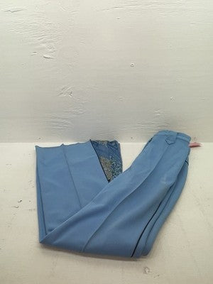 New Vintage Blue Floral Panhandle Slim Polyester Pants #76M2216 ZZ-2