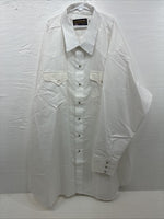 New Men’s Panhandle Slim White Designed Long Sleeve Pearl Snap 19 3XL M-81