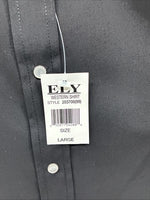 New Men’s ELY Cattleman Black Eagle Designed Short Sleeve Pearl Snap Large T-65