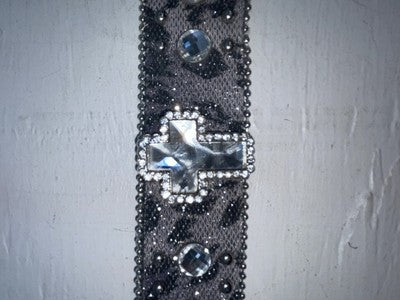 New Black Genuine Leather Blazin Roxx Bling Cross XL Belt #N3516806 NN-121
