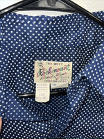 New Mens Blue Rockmount Ranch Wear Pearl Snap Long Sleeve Shirt 15.5x35 M P-22