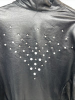 New Women’s Black White Leather Jacket 2XL RR-22