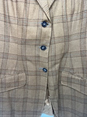 New Women’s Equestrian Yellow Plaid Riding Coat 16 #2433 WW-50