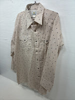 New Men’s Dickson Jenkins Tan Floral Long Sleeve Pearl Snap 17.5 XL AA-29