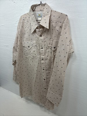 New Men’s Dickson Jenkins Tan Floral Long Sleeve Pearl Snap 17.5 XL AA-29