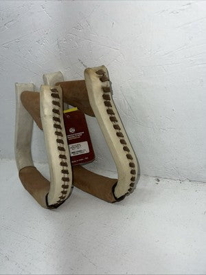 New Tough 1 White Rawhide Laced 3” Stirrups #57-1422 FF-10