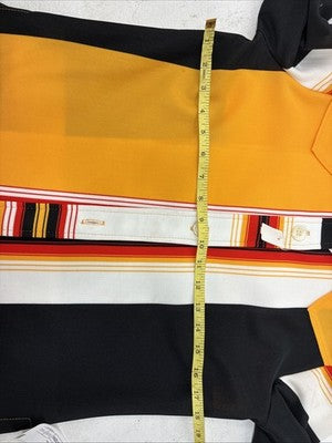 New Women’s Panhandle Slim Yellow Black Design Long Sleeve Button Up 12 TT-131