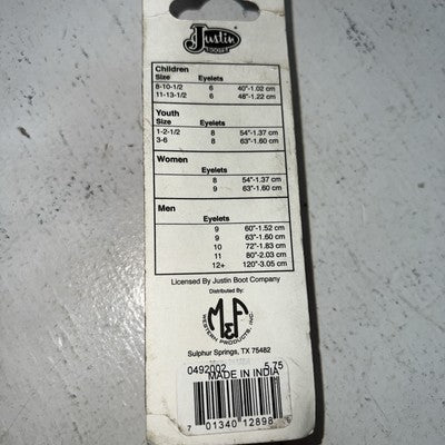 New Justin Boots Brown Leather Boot Laces 54” #0492002 HH-53