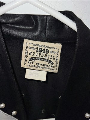 New 1849 Authentic Ranchwear Black White Leather Show Jacket 3XL QQ-13