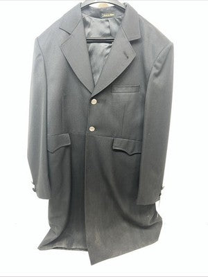 New Men’s Circle S Black Long Suit Coat 42R #25832 LL-606