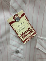 New Men’s H Bar C Pink White Stripe Long Sleeve Pearl Snap 17 X 34 XL R-63