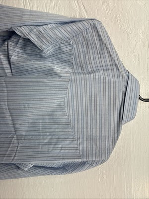 New Men’s ELY Cattleman Blue Stripe Design Long Sleeve Pearl Snap 15 Medium X-99