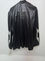 New 1849 Authentic Ranchwear Black White Leather Show Jacket 3XL QQ-13