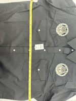 New Men’s White Horse Black Wolf Design Long Sleeve Pearl Snap Large AA-46 