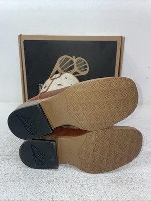 New Children Brown DBL Barrel Cowboy Boots. 4451402 1.5 1 1/2. 23-26