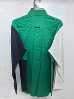 New Men’s “Mo” Betta Multicolor Green Long Sleeve Button Up 17.5 XL O-69