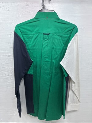 New Men’s “Mo” Betta Multicolor Green Long Sleeve Button Up 17.5 XL O-69
