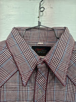 New Men’s Champion Western Burgundy Plaid Long Sleeve Pearl Snap XL M-100