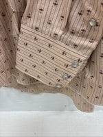 New Men’s Dickson Jenkins Brown Designed Long Sleeve Pearl Snap 16 Large AA-34
